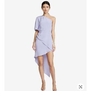 HANEY Marta Asymmetrical Wrap Dress One Shoulder Lavender Lilac Purple Size 2